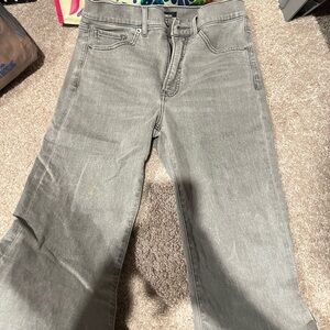 Express Gray Faded Boot High Rise Jeans